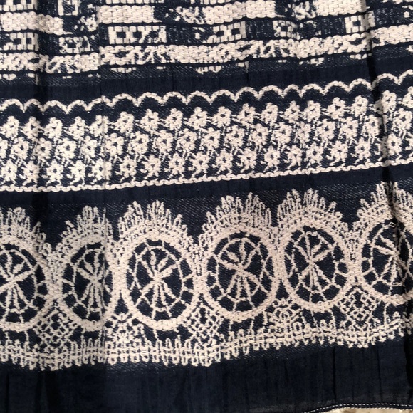 MAX STUDIO Maxi blue dress with white details - Picture 3 of 5